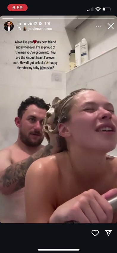 Johnny Manziel fucked with GF Josie Canseco in the bathtub!!!